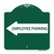 Signmission Employee Parking W/ Left Arrow, Green & White Aluminum Architectural Sign, 18" x 18", GW-1818-24399 A-DES-GW-1818-24399 - alternate 1